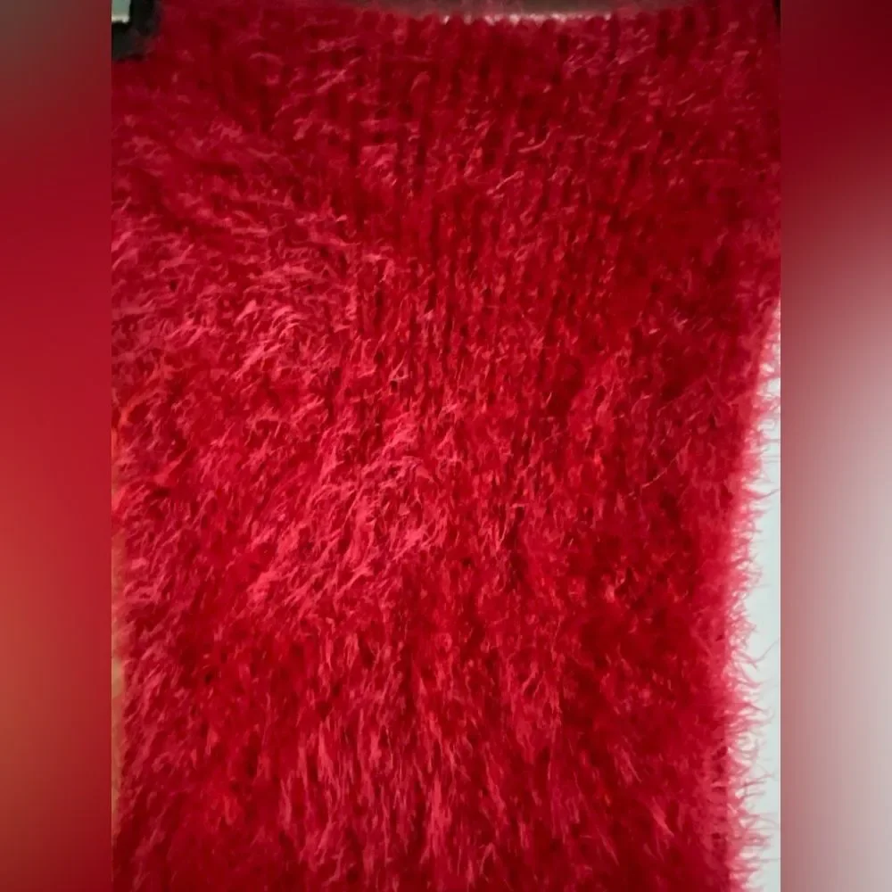 Charlotte Russe Red Fluffy Knit Infinity Scarf